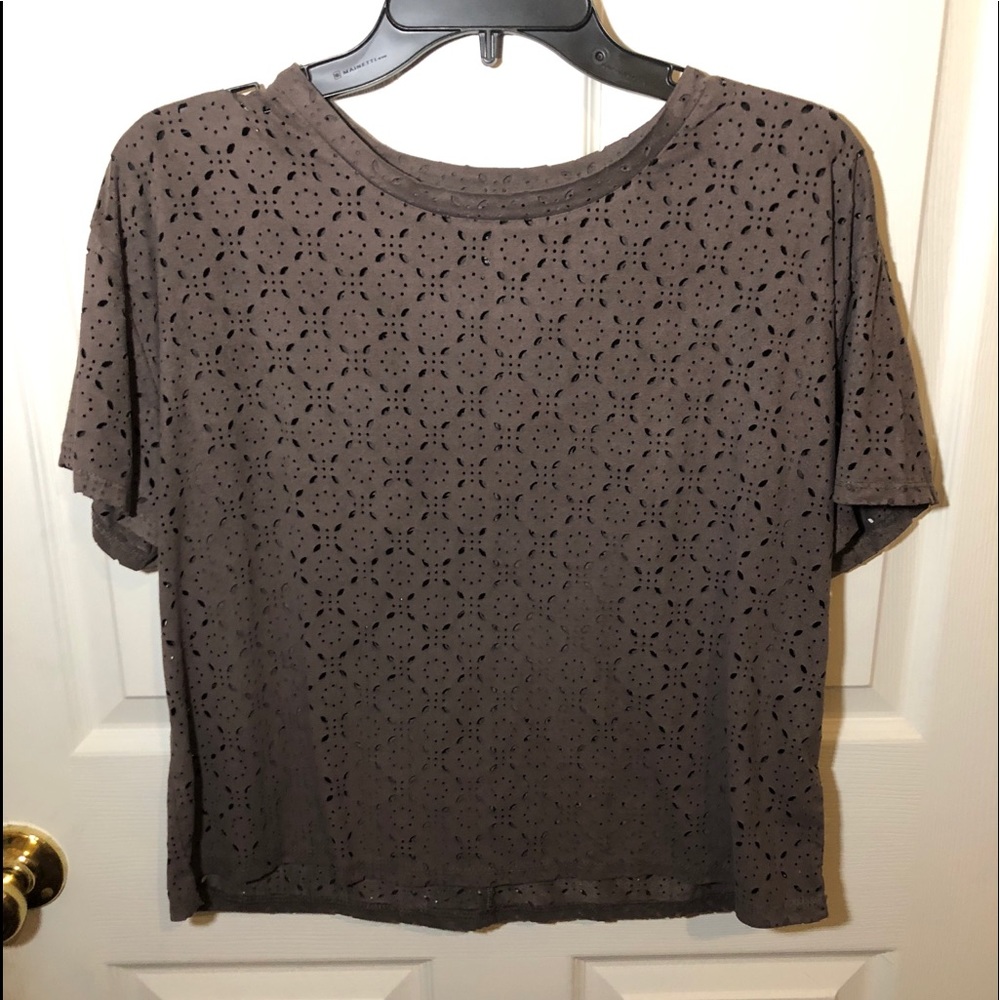 Laser Cut Suede Top